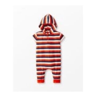 Hanna Andersson Orange Spice Multi Baby Hoodie Romper